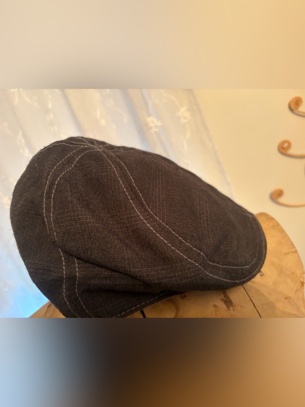 Goorin Bros Charcoal Gray Flat Cap with Contrast Stitching